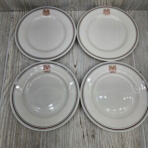 Set of 4 Vintage Walker‎ China US Coast Guard Bread Dessert Plates 6.25"  USCG